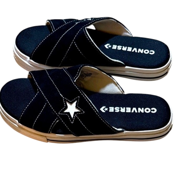 Converse | NWT One Star Criss Cross Black And White Sandals | Woman's Size 8 - Picture 8 of 12